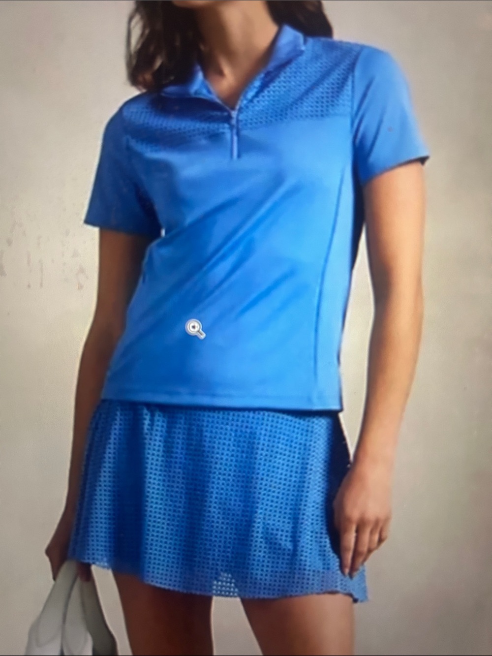 Ralph Lauren Blue Perforated Athletic Mini Dress